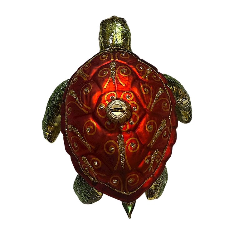 Kerstbal Grote Zeeschildpad Rood