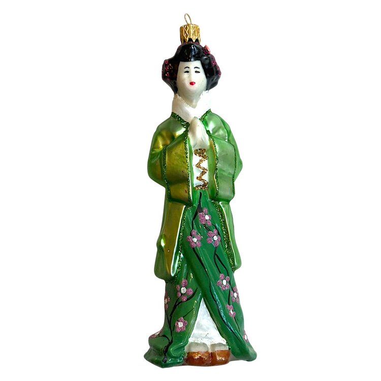 Kerstbal Geisha Groen