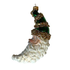 Christmas Decoration Santa Moon Green