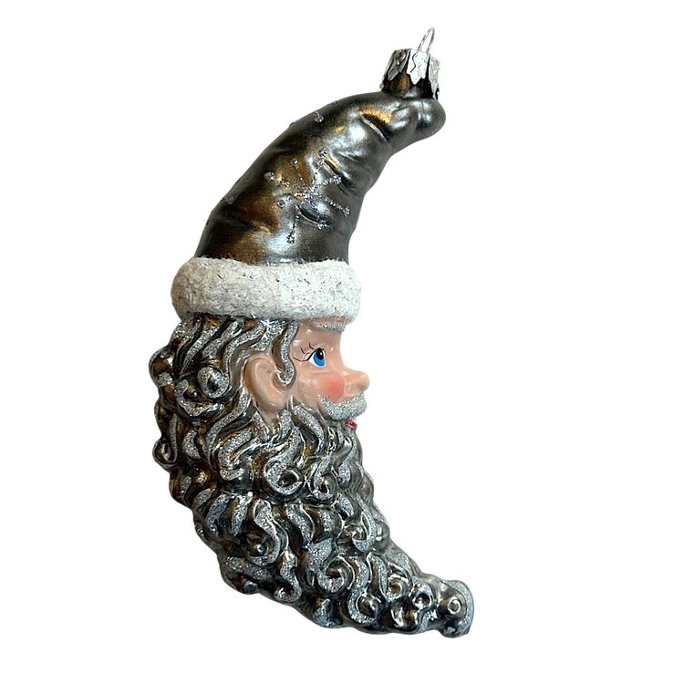 Kerstbal Santa Maan Klassiek Grijs