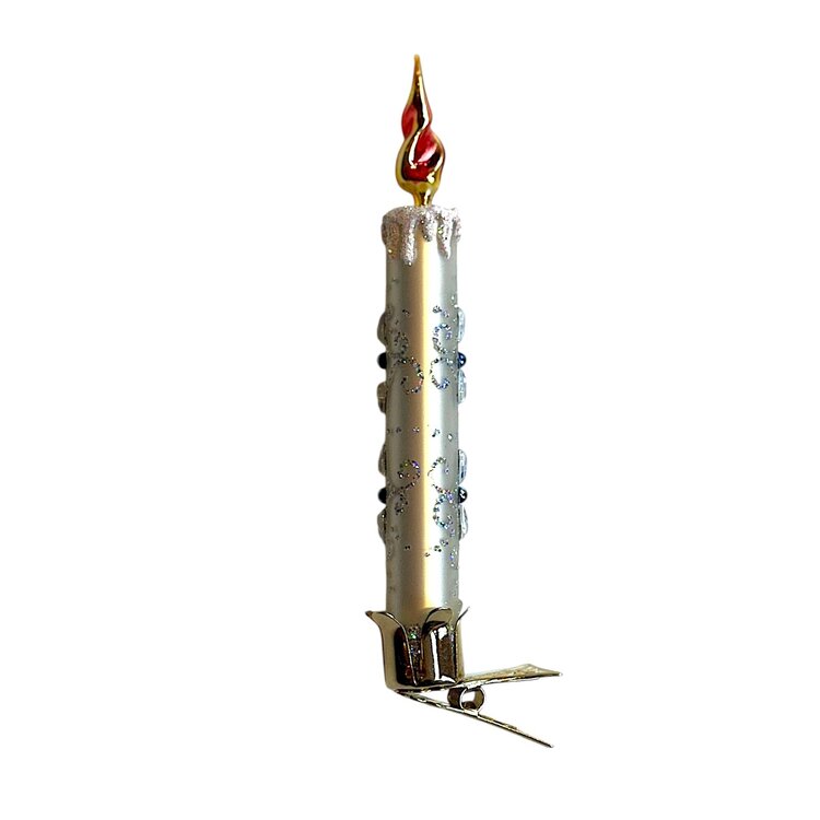 Christmas Ornament Classic Candle Ice White
