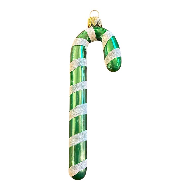 Christmas Ornament Candy Cane Green-White