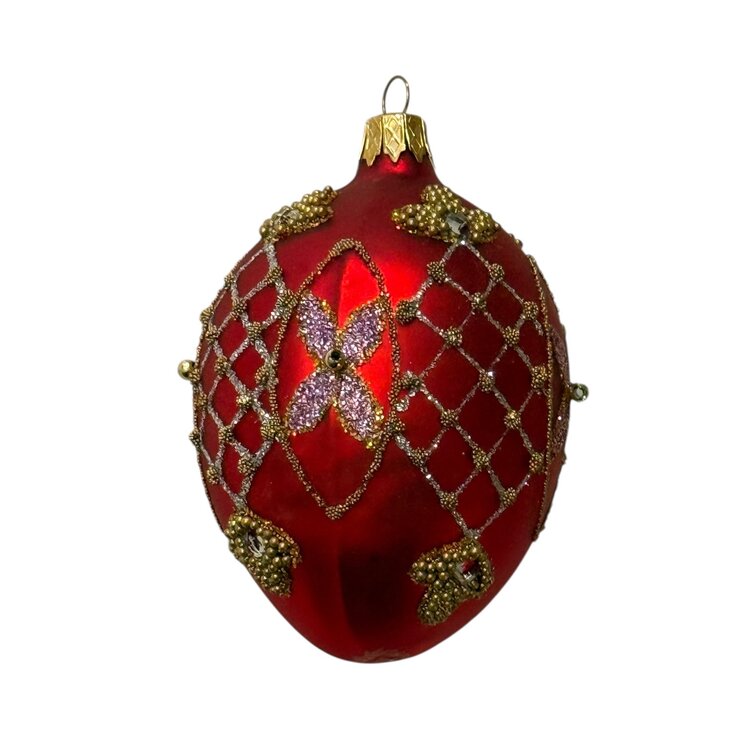 Christmas Ornament Easter Egg Fabergé Red medium