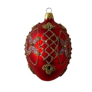 Christmas Ornament Easter Egg Fabergé Red medium
