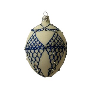 Kerstbal Fabergé Paasei Dentelle Rood