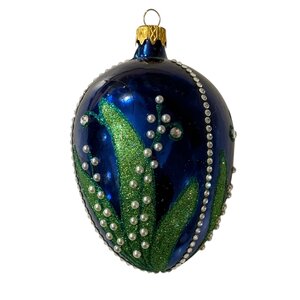 Kerstbal Fabergé Paasei Large Blauw
