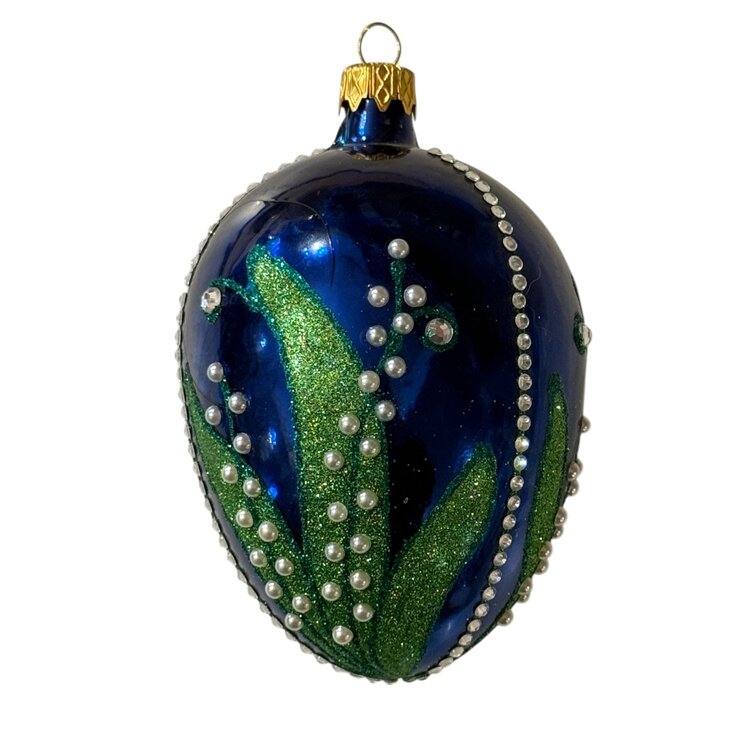 Kerstbal Fabergé Paasei Large Blauw