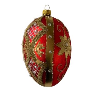 Christmas Ornament Fabergé Easter Egg Large Royal Red