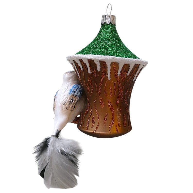 Kerstbal Vogelhuisje met Gaaitje