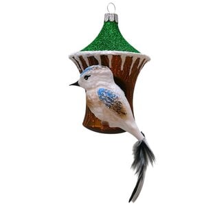 Kerstbal Vogelhuisje met Gaaitje