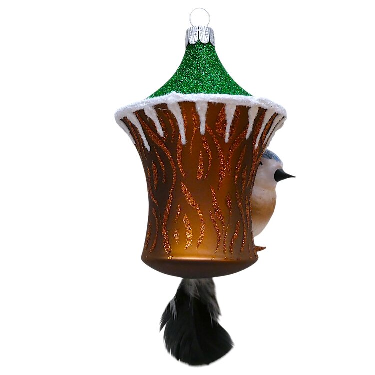 Christmas Ornament Birdhouse with Jay
