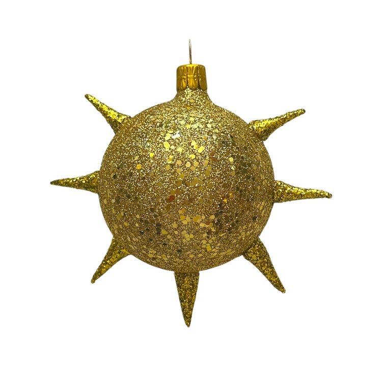 Kerstbal Zonnetje Glitter