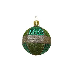 Christmas Ornament Green Glitter