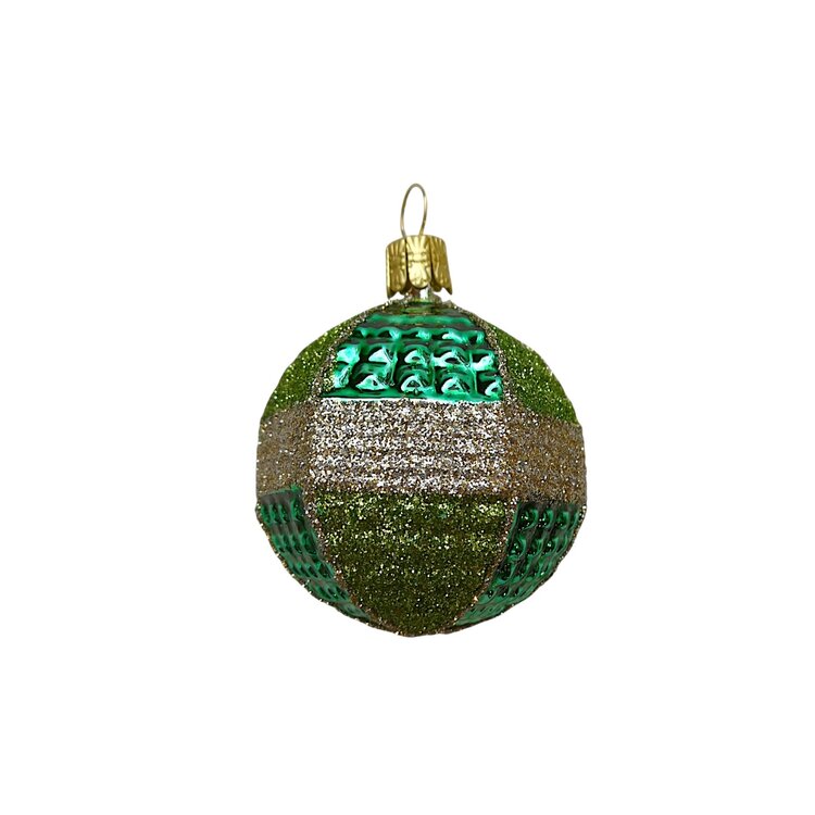Kerstbal Groen Glitter