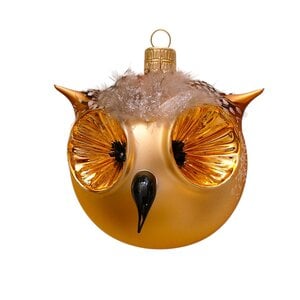 Kerstbal Uilenkop met Veren