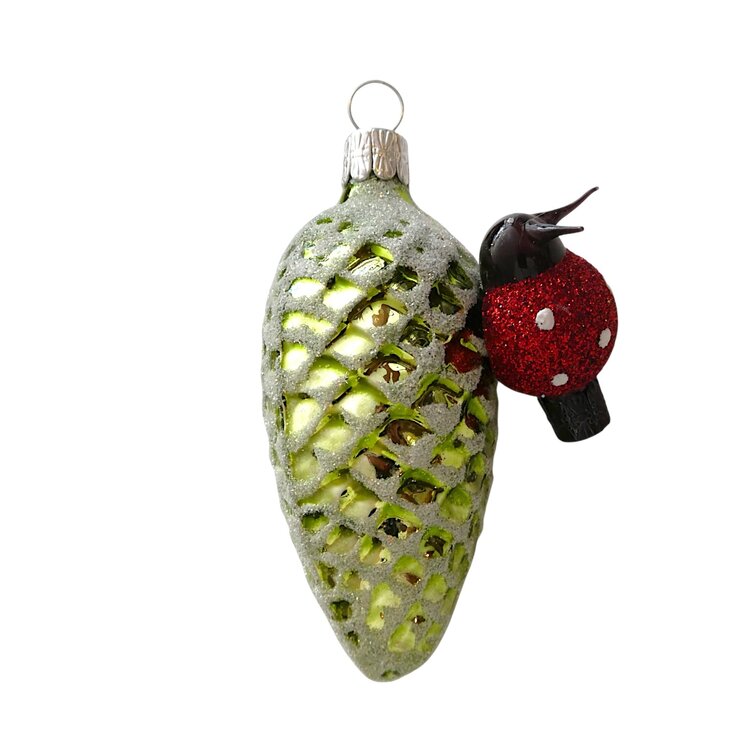Christmas Decoration Pine Cone with Ladybird
