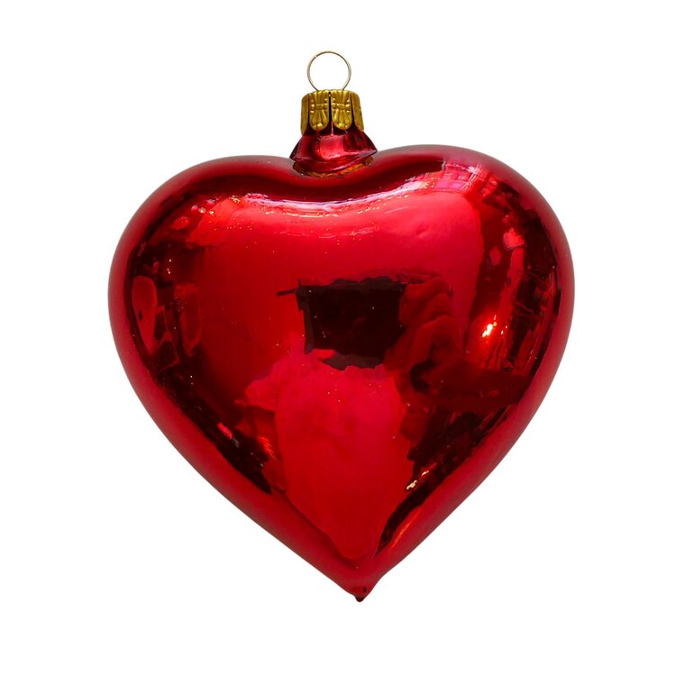 Kerstbal Glanzend Rood Hart