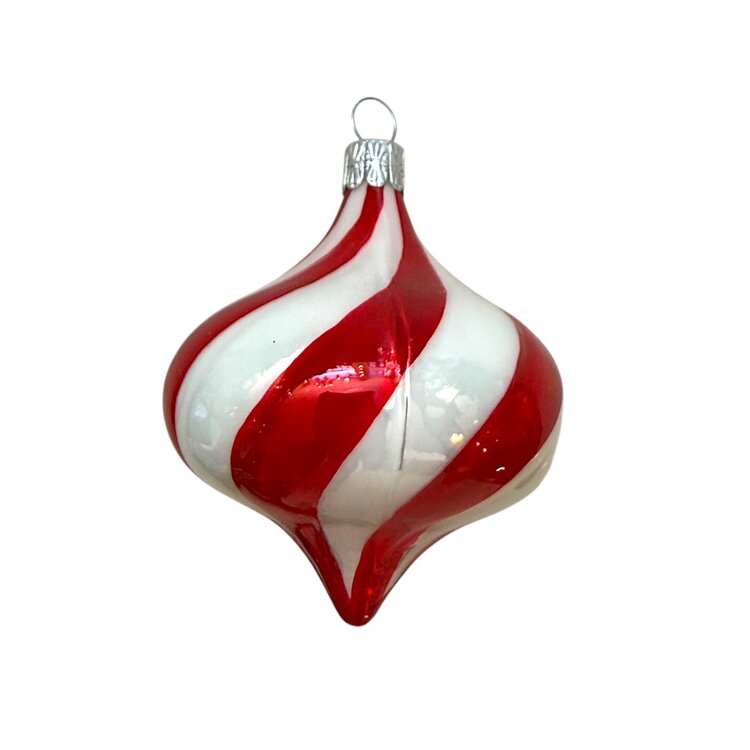 Kerstbal Peppermint Swirl Druppel