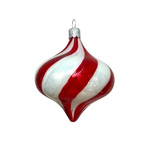 Christmas Ornament Peppermint Swirl Teardrop