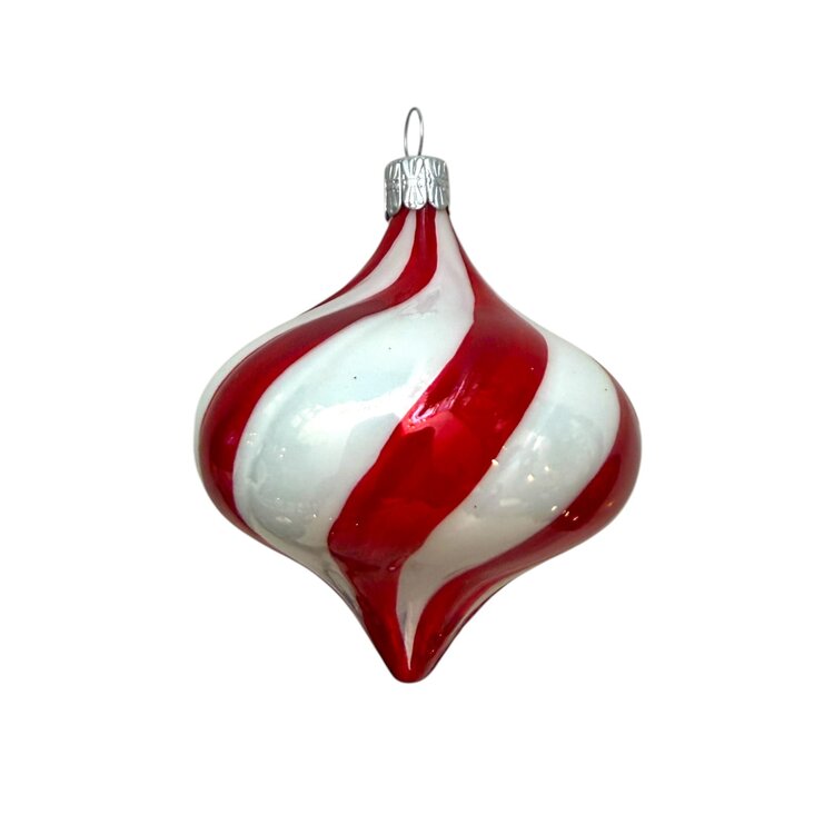 Kerstbal Peppermint Swirl Druppel