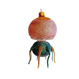 Kerstbal Kwal Roze-Blauw