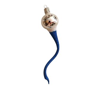 Christmas Ornament Happy Worm Blue