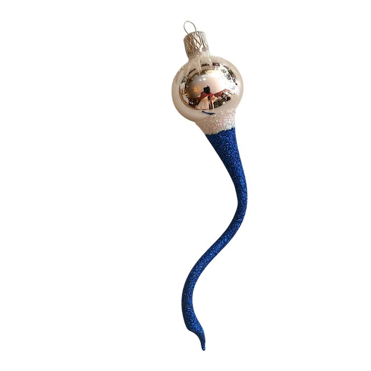 Christmas Ornament Happy Worm Blue