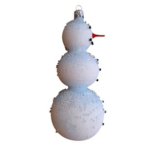 Kerstbal Sneeuwpop Frosted