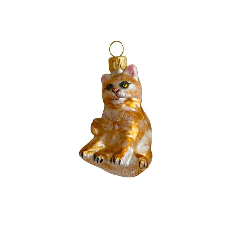 Kerstbal Kitten Rood