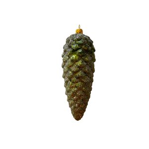 Christmas Ornament Cone Green Frosted