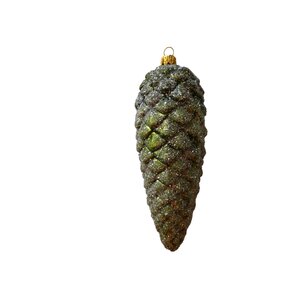 Christmas Ornament Cone Green Frosted