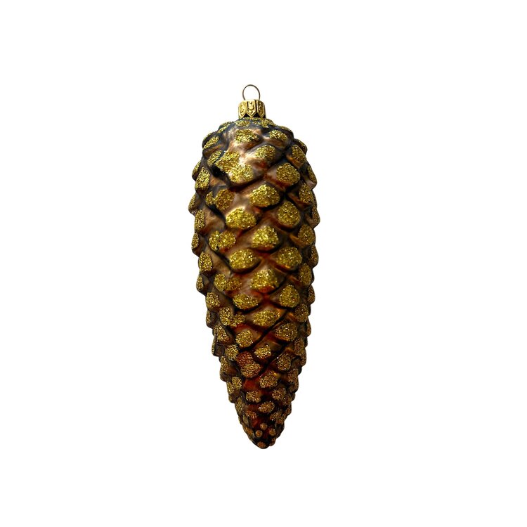 Kerstbal Dennenappel Goudbruin