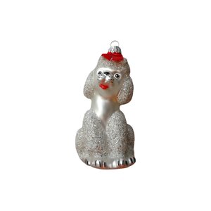 Christmas Ornament Happy White Poodle