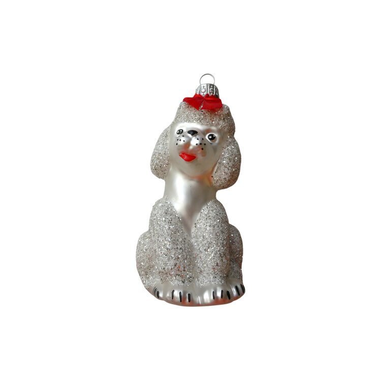 Kerstbal Blije Witte Poedel