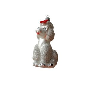 Kerstbal Blije Witte Poedel