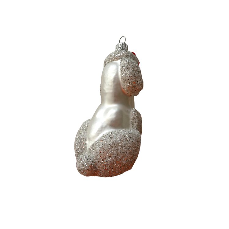 Kerstbal Blije Witte Poedel