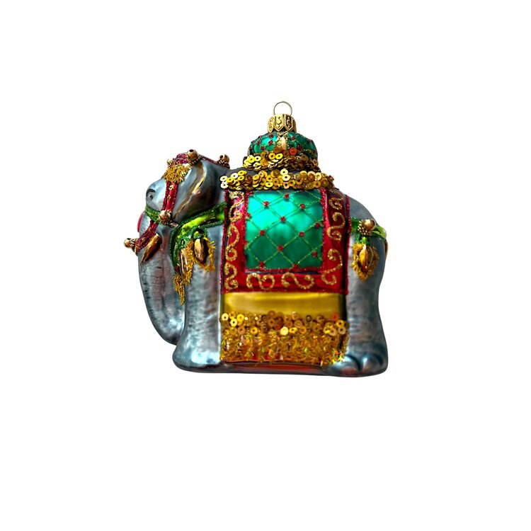 Kerstbal Indiase Olifant Grijs