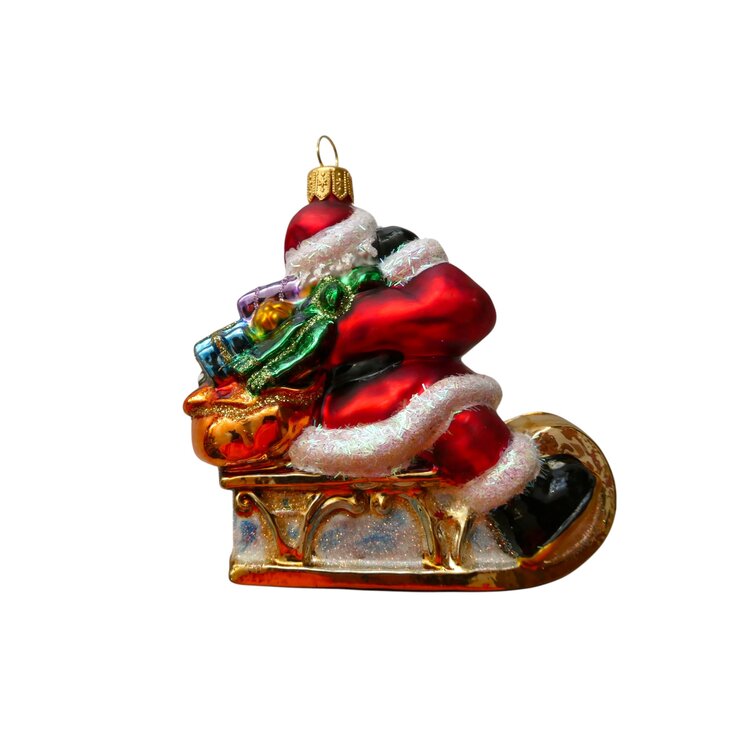 Kerstbal Santa op een Sleetje