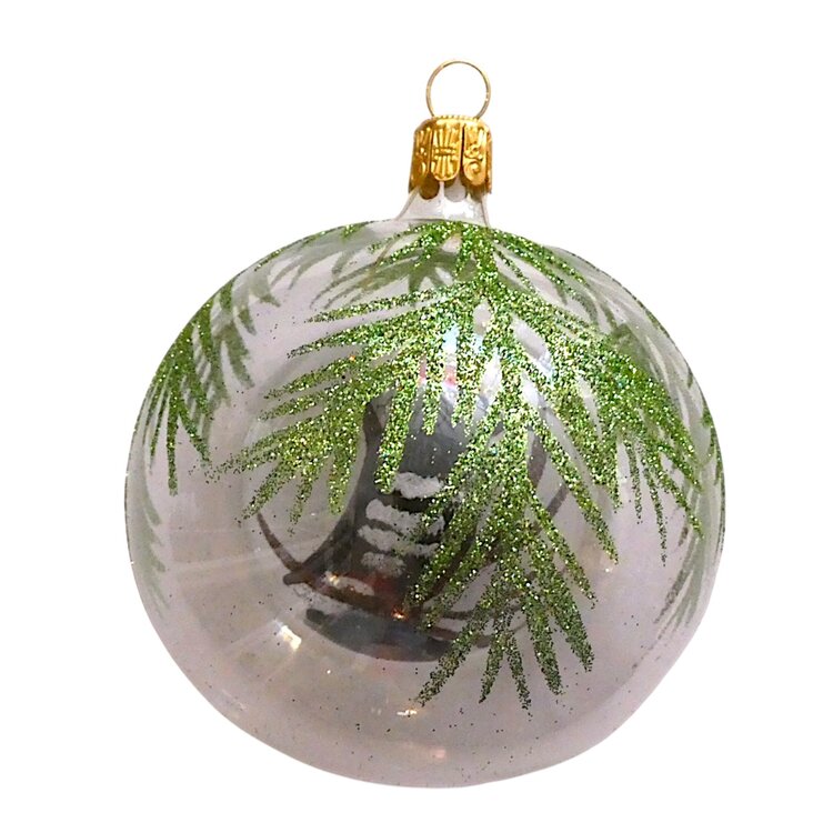 Christmas Ornament Transparent with Little Woodpecker