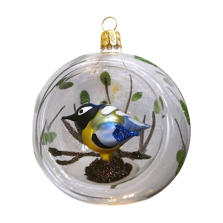 Christmas Ornament Transparent with Great Tit
