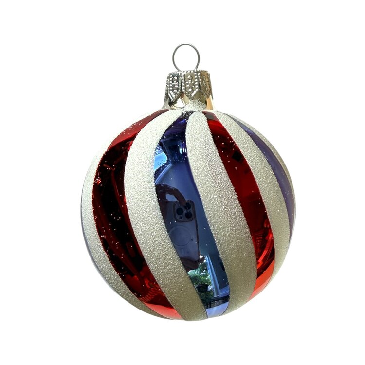 Christmas Ornament Swirl Red-White-Blue