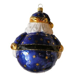 Christmas Ornament Chubby Santa Blue