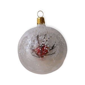 Christmas Ornament Transparent with Red Cardinal