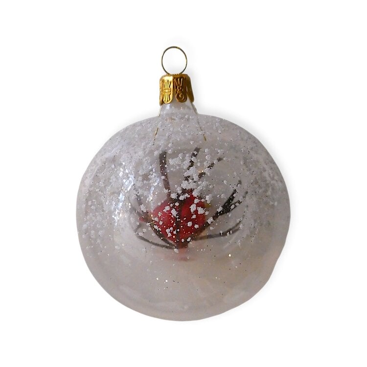 Christmas Ornament Transparent with Red Cardinal