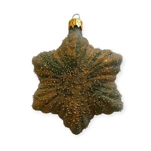 Christmas Decoration Gold-Green  Star Frosted