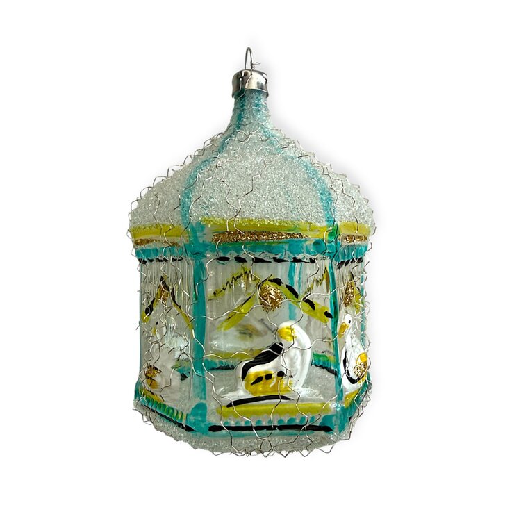 Christmas Ornament Birdhouse with Swans