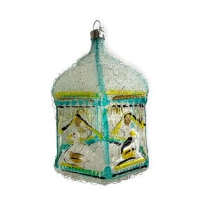 Kerstbal Vogelhuisje met Zwaantjes