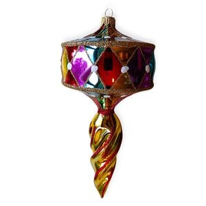 Christmas Decoration Harlequin Check Swirl