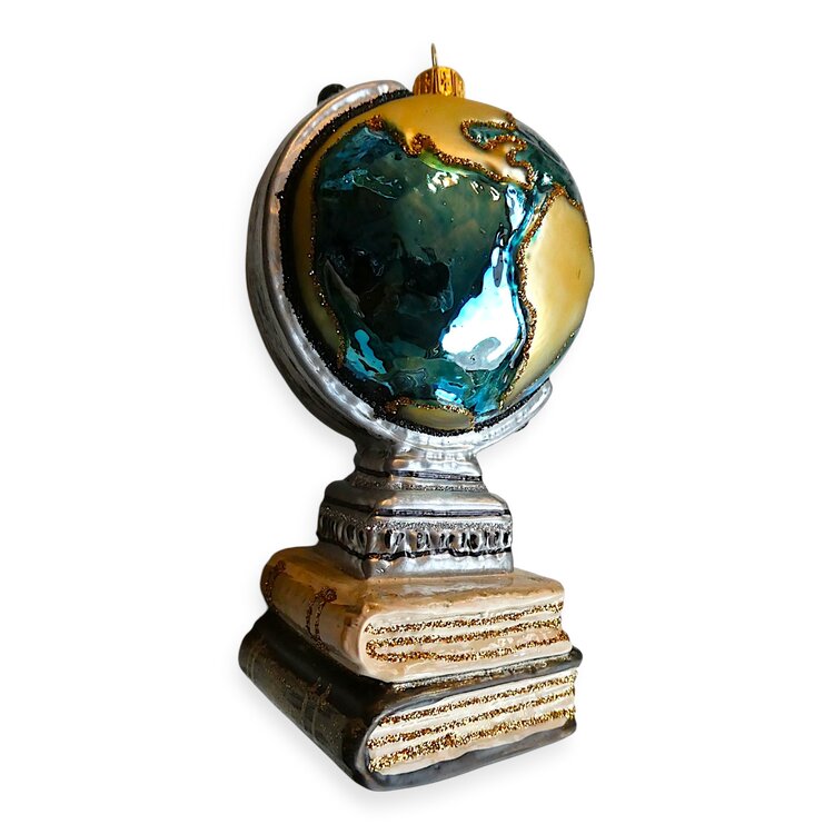 Christmas Ornament Globe on Books