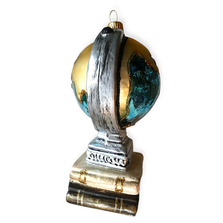 Kerstbal Globe op Boeken